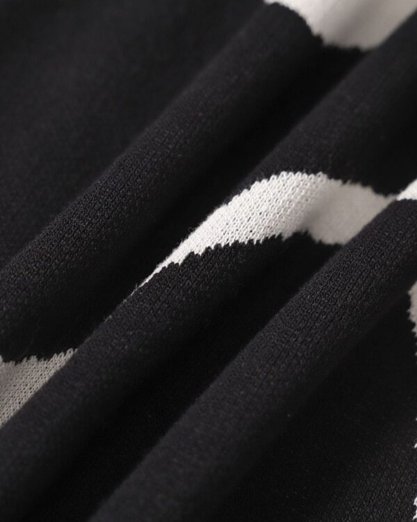 Black Wave Mermaid Hem Knit Midi Dress - Image 9