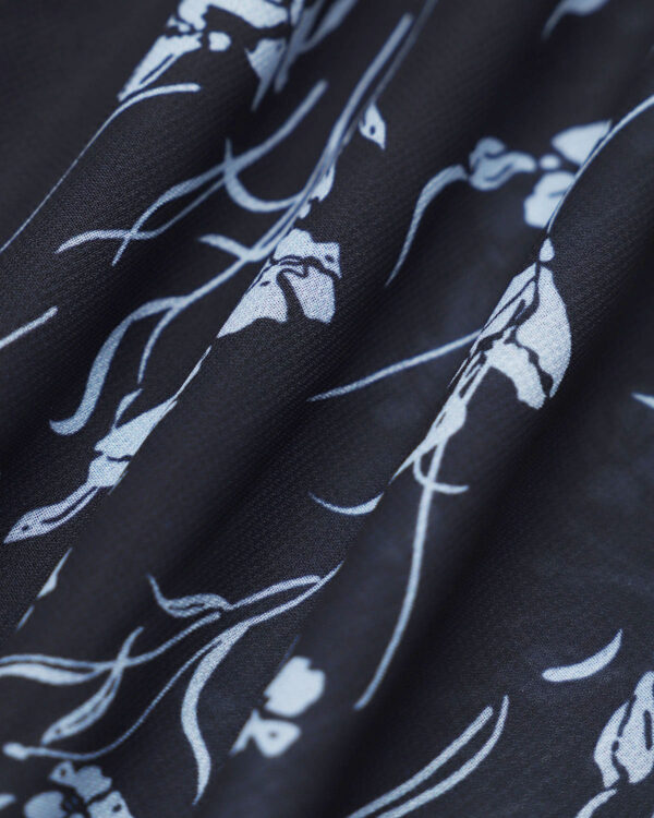 Navy Floral Sweetheart Neck Midi Dress - Image 7